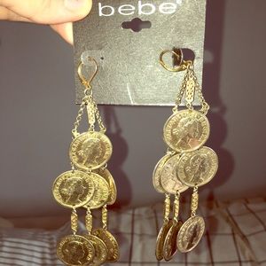 Bebe gold coin earrings